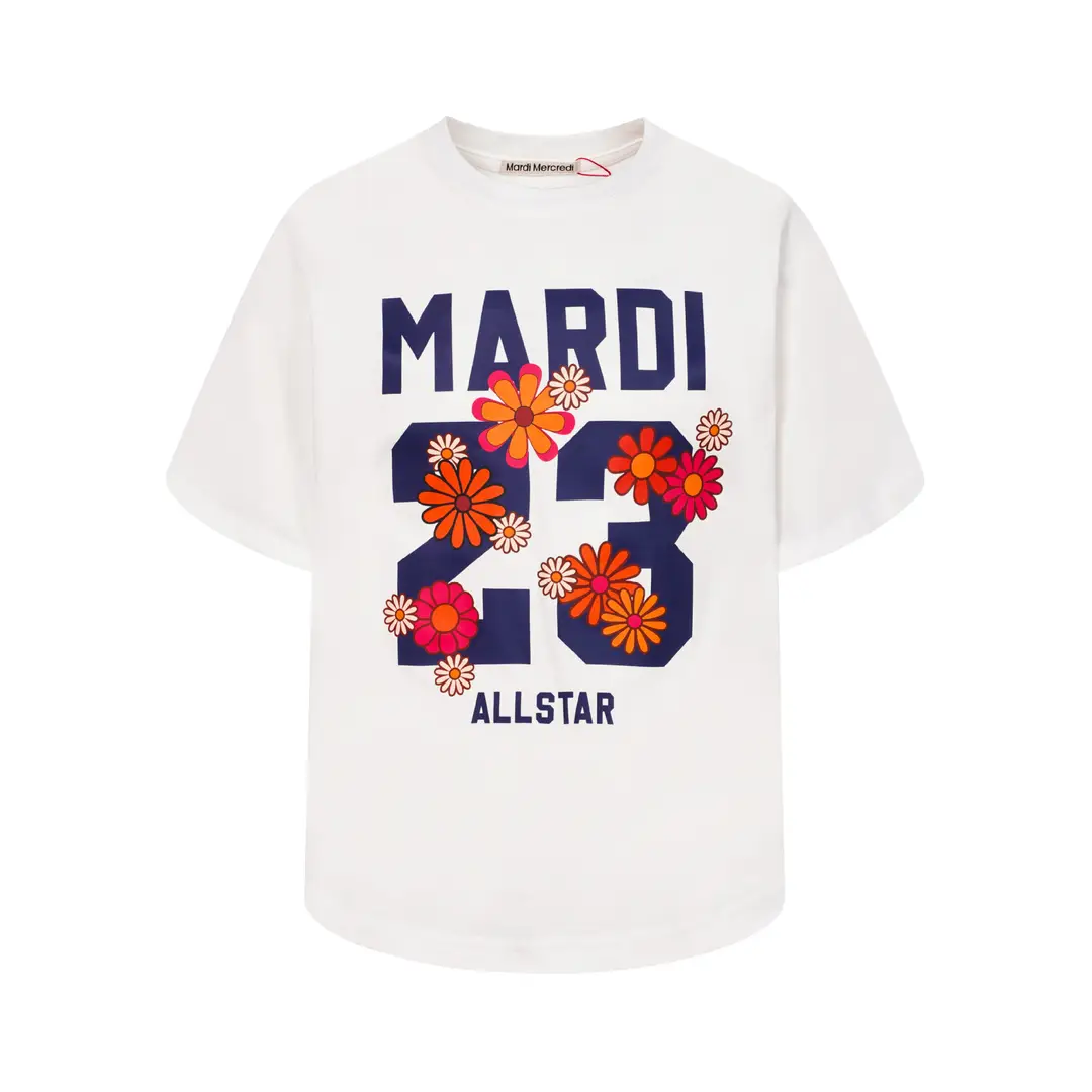 Korean Version In-Stock Mardi Short-Sleeve T-Shirt with Daisy and Dachshund Print, Same Style as Kim Go-Eun, Loose Fit Versatile Top for Women