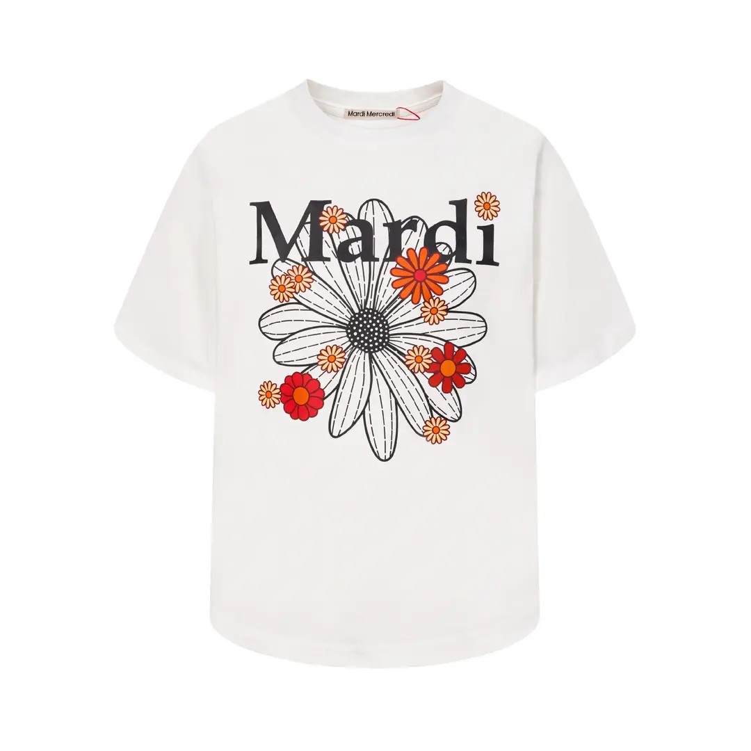 Korean Version In-Stock Mardi Short-Sleeve T-Shirt with Daisy and Dachshund Print, Same Style as Kim Go-Eun, Loose Fit Versatile Top for Women