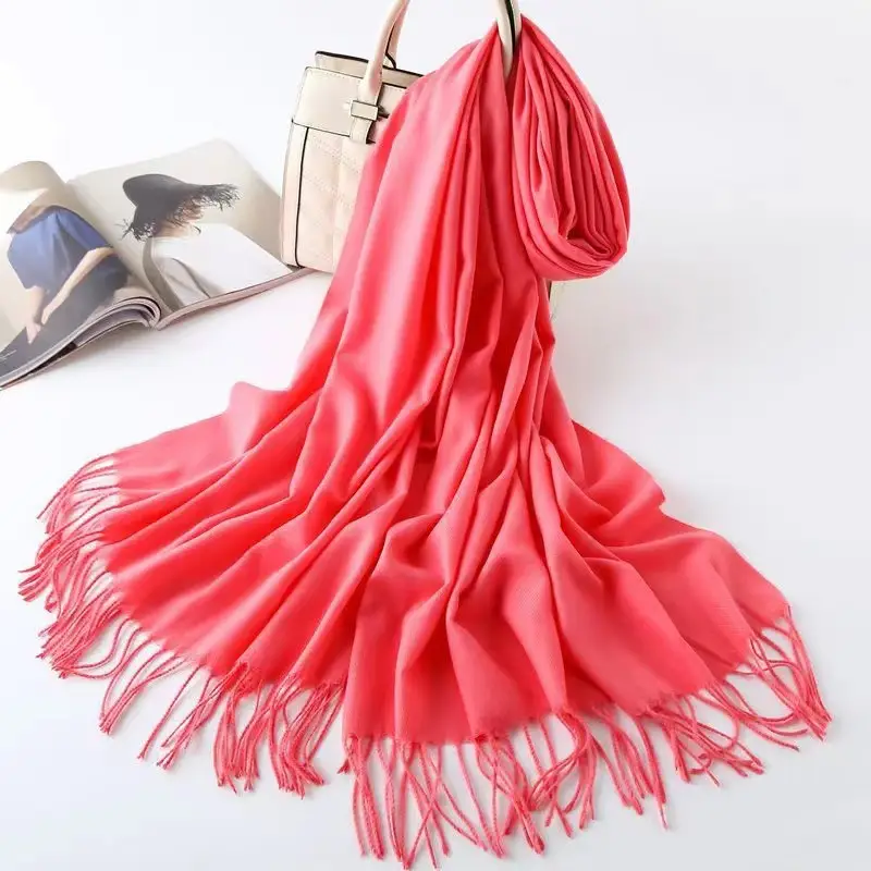 Imitation Cashmere Scarf for Women, Autumn and Winter Warm Outerwear, Japanese and Korean Sweet Style Gift, Fashionable Export Autumn and Winter Hot-Selling Item, Wholesale from Manufacturer