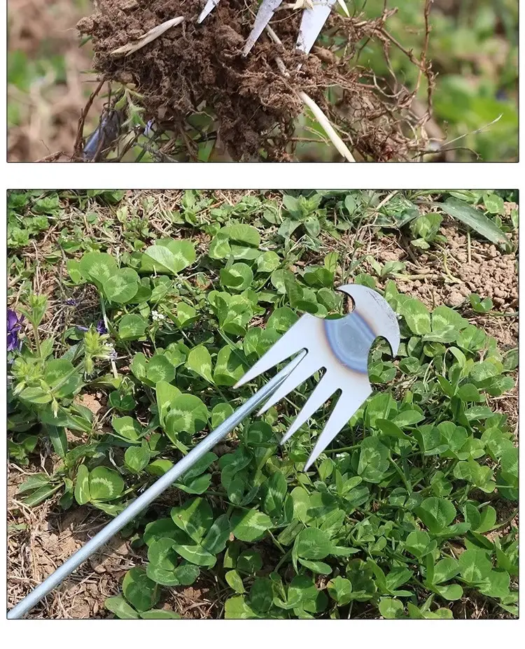 High-Carbon Steel Weeding Tools, Hoe, Rake, Soil Loosening Shovel, Agricultural Weeding Tool, Small Rake for Digging Wild Vegetables — feature 17