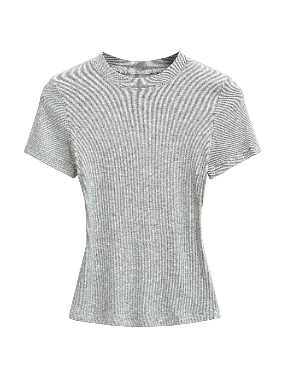 American-Style Slim-Fit Base Shirt for Women, New Summer Tight-Fitting T-Shirt, Short-Sleeve Round Neck, Slimming Solid Color Top, Trendy Ins Style
