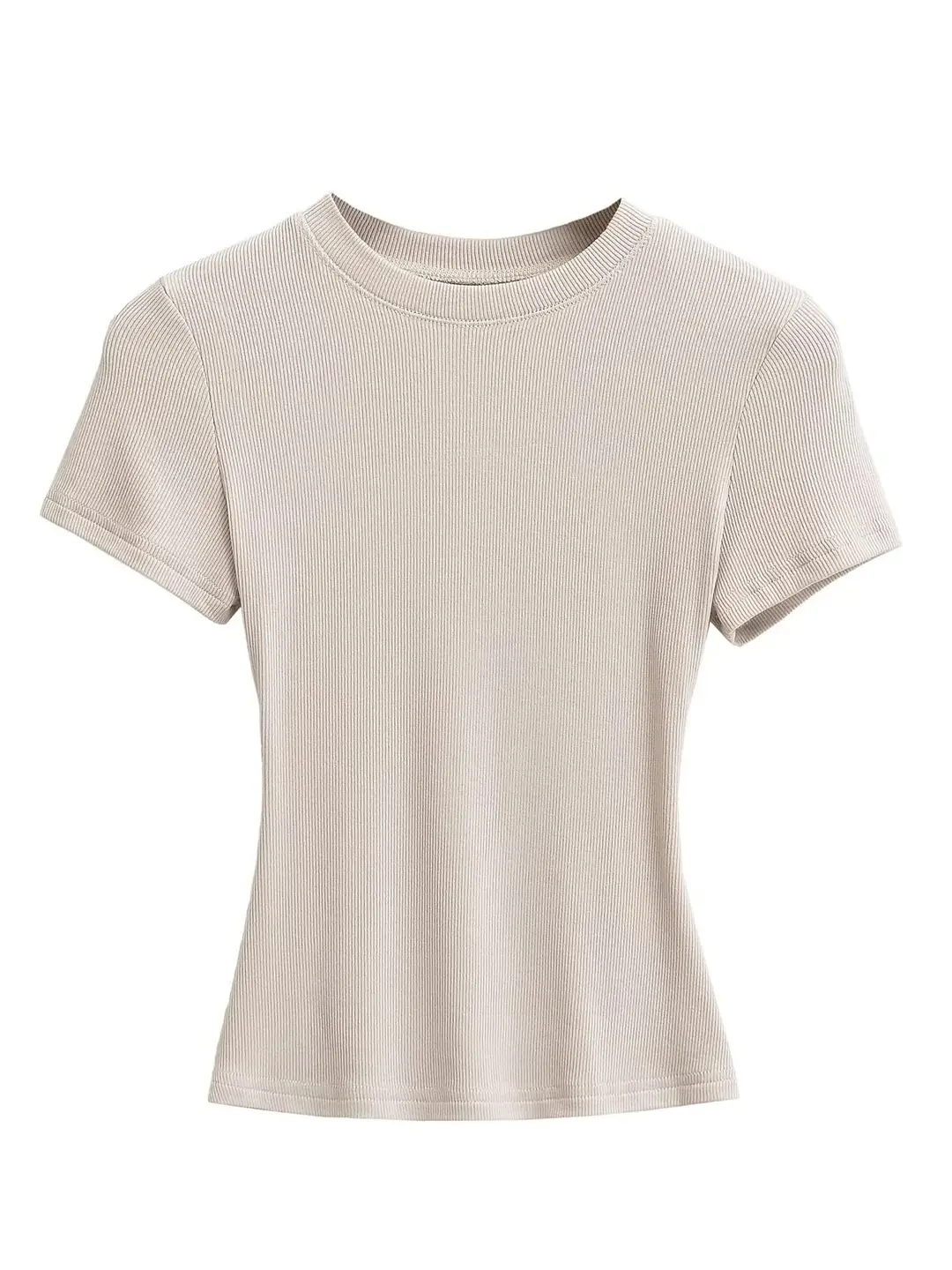 American-Style Slim-Fit Base Shirt for Women, New Summer Tight-Fitting T-Shirt, Short-Sleeve Round Neck, Slimming Solid Color Top, Trendy Ins Style