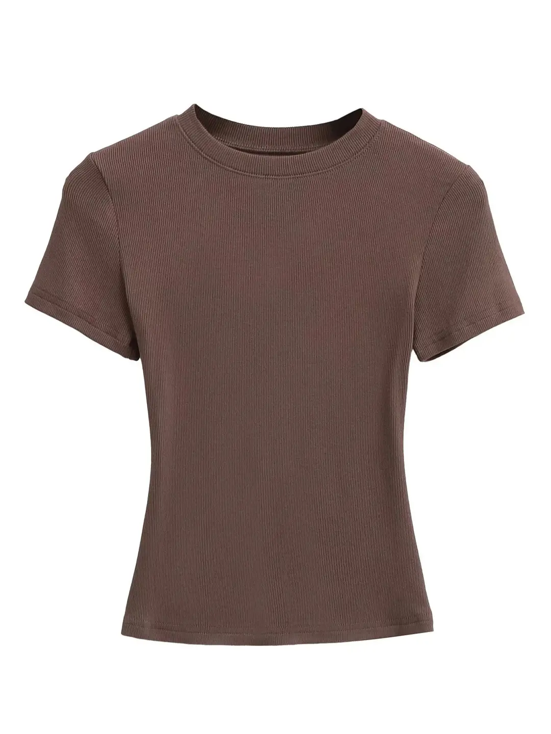 American-Style Slim-Fit Base Shirt for Women, New Summer Tight-Fitting T-Shirt, Short-Sleeve Round Neck, Slimming Solid Color Top, Trendy Ins Style