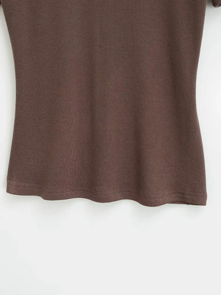 American-Style Slim-Fit Base Shirt for Women, New Summer Tight-Fitting T-Shirt, Short-Sleeve Round Neck, Slimming Solid Color Top, Trendy Ins Style — feature 16