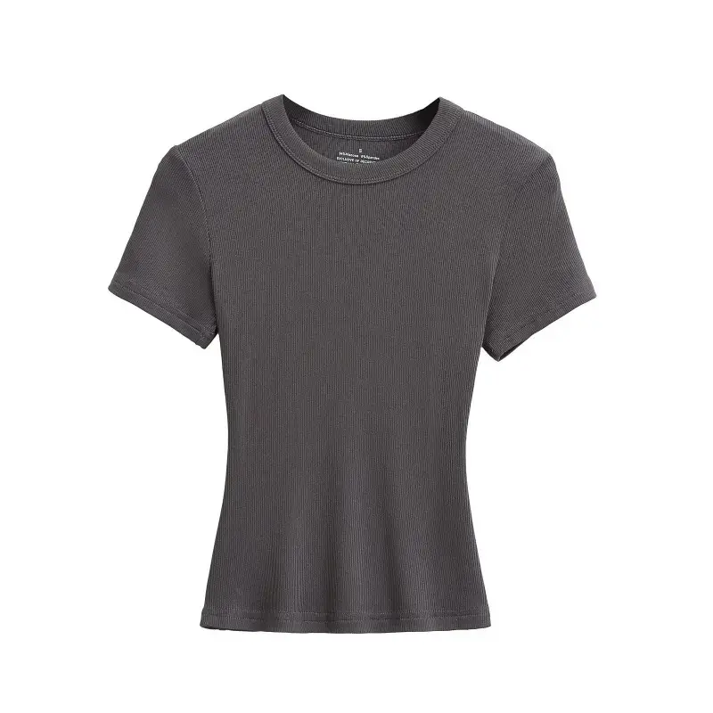 American-Style Slim-Fit Base Shirt for Women, New Summer Tight-Fitting T-Shirt, Short-Sleeve Round Neck, Slimming Solid Color Top, Trendy Ins Style