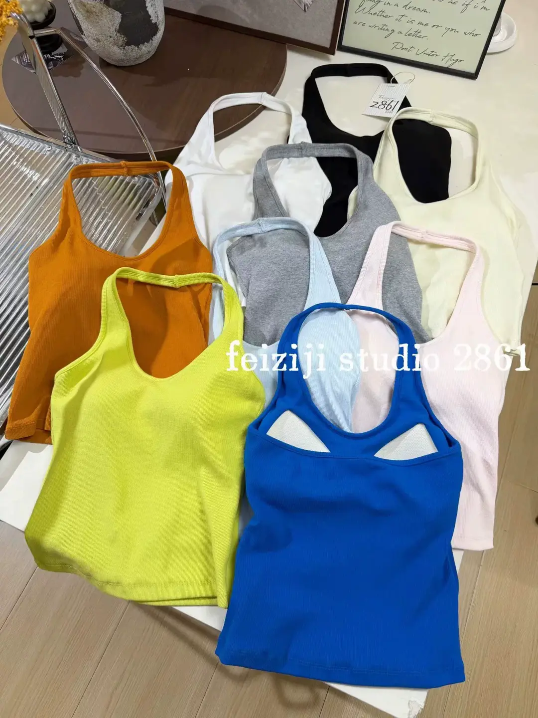 Trendy Halter Neck Cotton Tank Top for Women with Chest Pads, Dopamine Versatile Outerwear Base Shirt for Women — feature 11