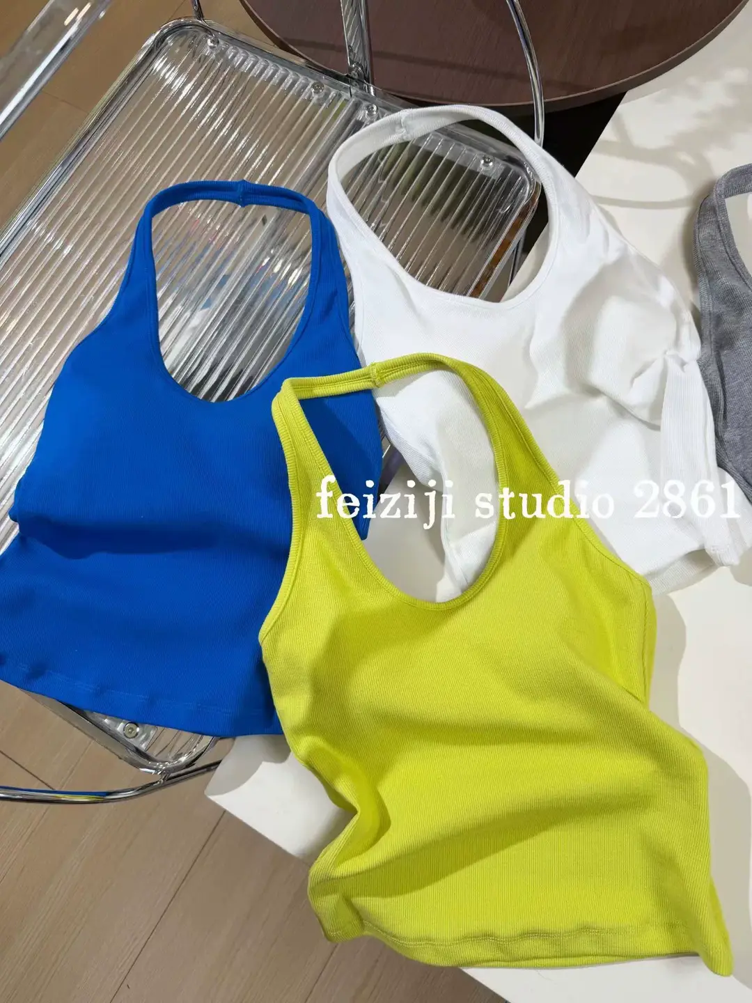 Trendy Halter Neck Cotton Tank Top for Women with Chest Pads, Dopamine Versatile Outerwear Base Shirt for Women — feature 12
