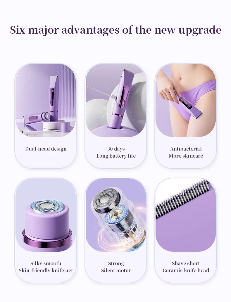Cross-Border Dual-Head Shaver, Rechargeable 2-in-1 Electric Hair Removal Device, Portable Private Area Hair Trimmer and Hair Removal Tool — feature 3