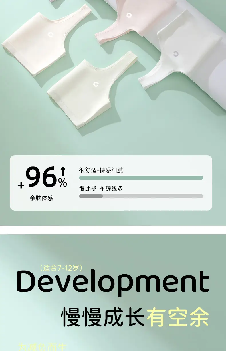 Developmental Period 10A Antibacterial Children's Underwear for Junior High School Girls, Pure Cotton Breathable Comfortable Seamless Teenage Bra — feature 21
