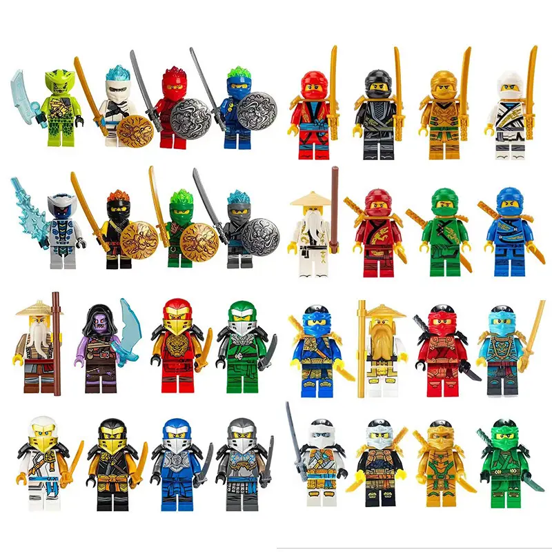 Compatible with Lego Cross-Border Platforms, the Flame Ice King Snake Monster Ninja Set Building Block Figures Are Self-Produced and Exclusively for Foreign Trade Toys