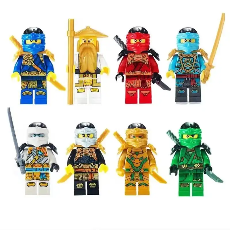Compatible with Lego Cross-Border Platforms, the Flame Ice King Snake Monster Ninja Set Building Block Figures Are Self-Produced and Exclusively for Foreign Trade Toys