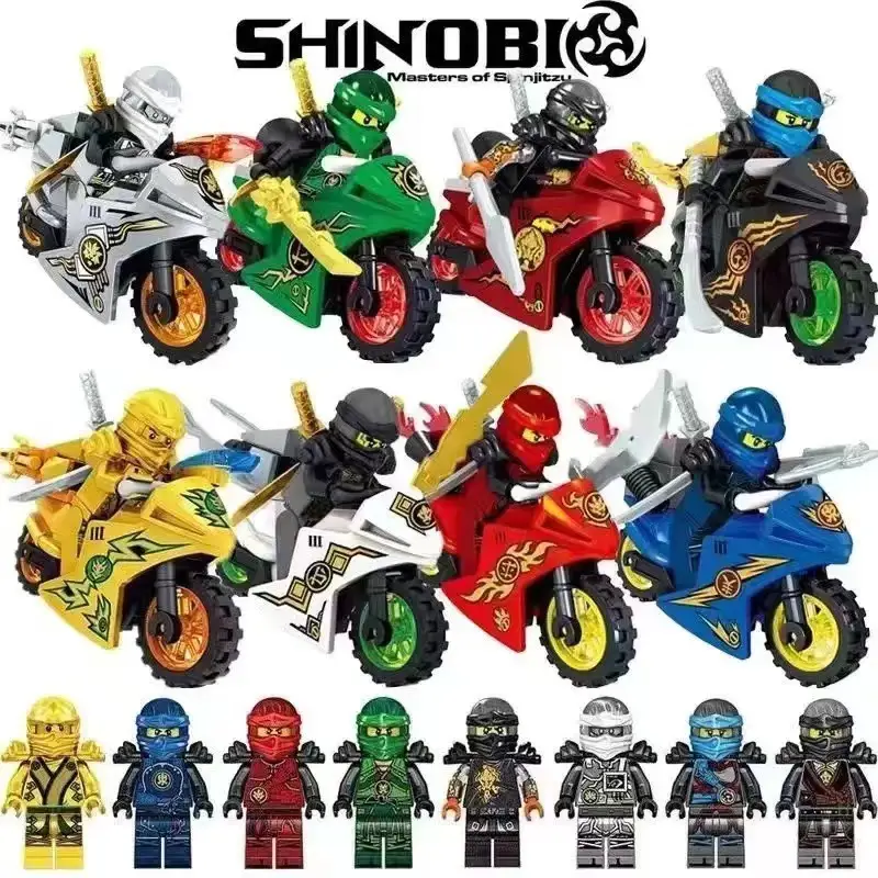 Compatible with Lego Cross-Border Platforms, the Flame Ice King Snake Monster Ninja Set Building Block Figures Are Self-Produced and Exclusively for Foreign Trade Toys