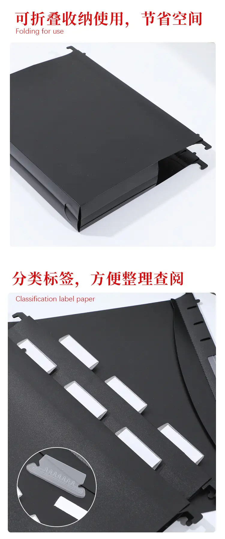 Double-Sided Reinforced Hanging File Folder with Side Expansion for Office Contracts and Documents, Pp Waterproof Document Bag — feature 5