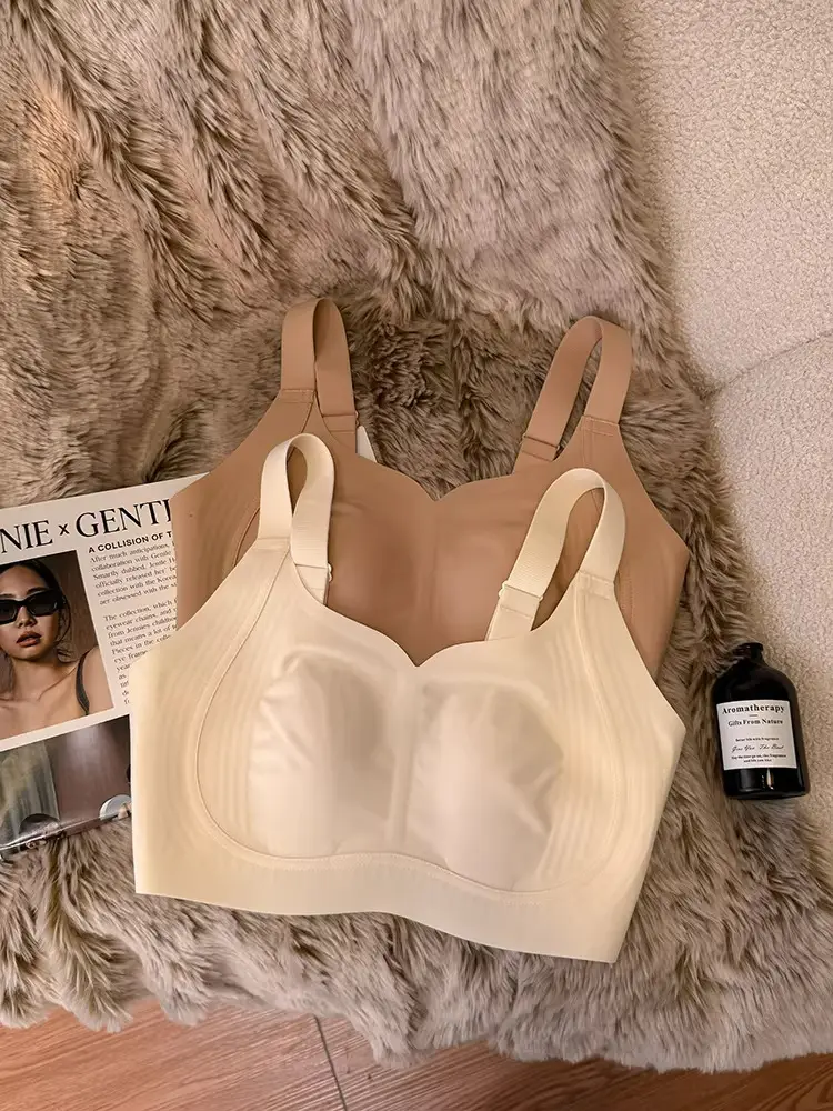 Ultra-Thin Seamless Invisible Foundation Liquid Rabbit Ear Cup Bra for Women with Large Busts, Minimizing Side Breasts, Anti-Sagging, Full Cup Bra — feature 12
