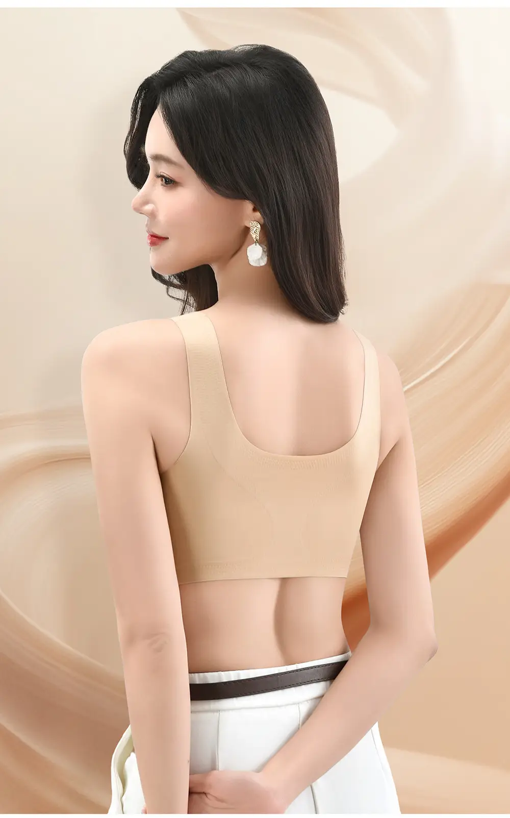 5002 Invisible Seamless Women's Underwear, Jelly Strip Soft Support Wide Shoulder Strap Lift Seamless Beauty Back Bra — feature 19