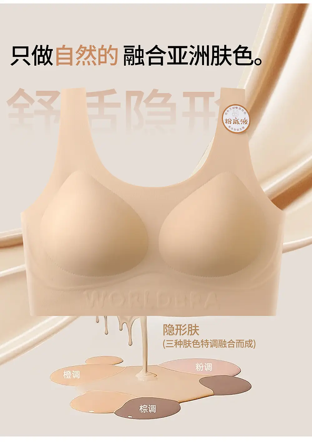 5002 Invisible Seamless Women's Underwear, Jelly Strip Soft Support Wide Shoulder Strap Lift Seamless Beauty Back Bra — feature 2