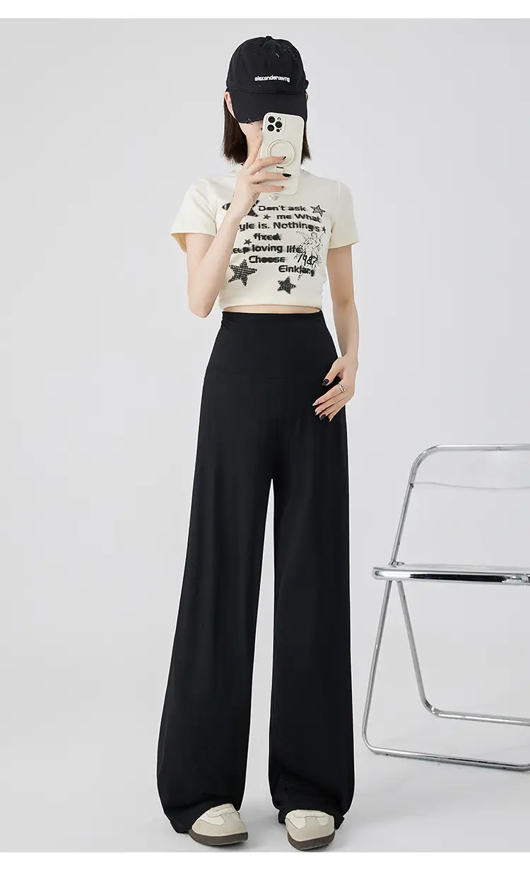 Thin Cool Maternity Pants 2026 Summer Ice Silk Modal Outerwear Non-Belly-Support Wide-Leg Pants Long Pants — feature 15