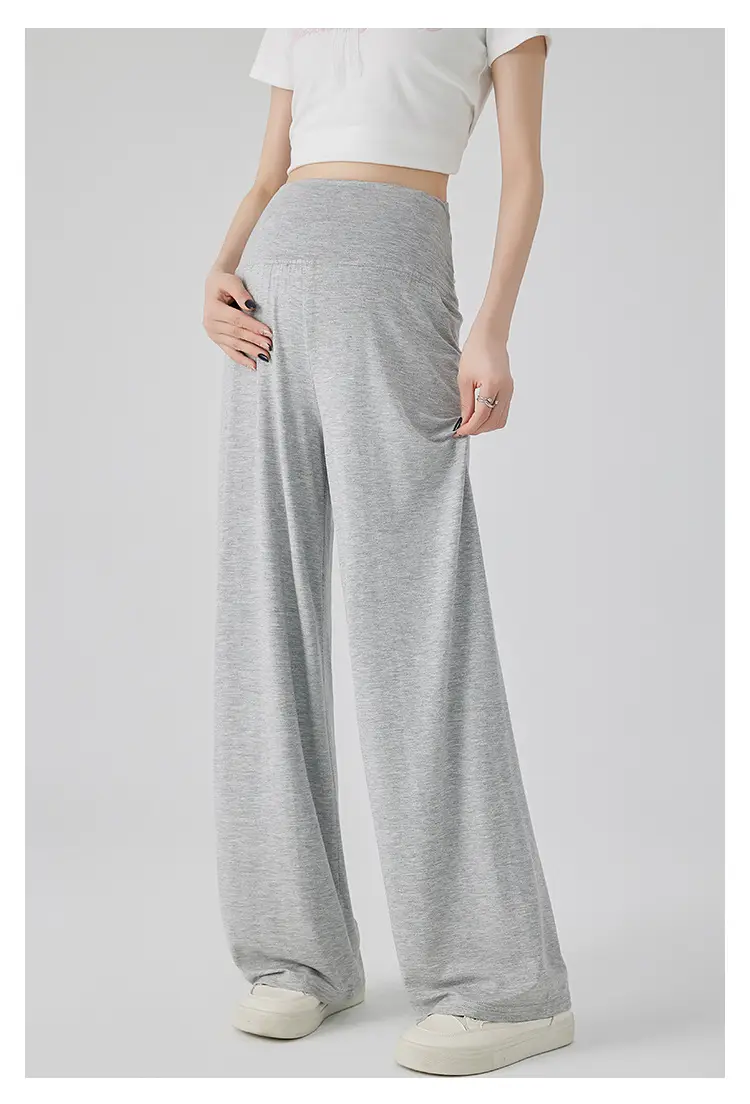 Thin Cool Maternity Pants 2026 Summer Ice Silk Modal Outerwear Non-Belly-Support Wide-Leg Pants Long Pants — feature 22