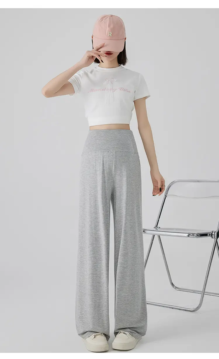 Thin Cool Maternity Pants 2026 Summer Ice Silk Modal Outerwear Non-Belly-Support Wide-Leg Pants Long Pants — feature 23