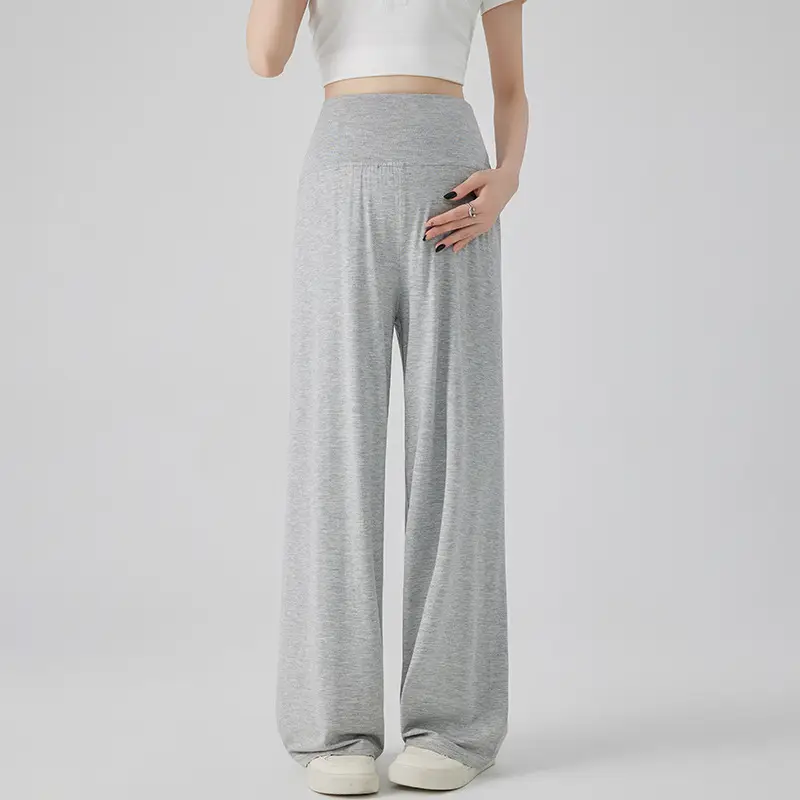 Thin Cool Maternity Pants 2026 Summer Ice Silk Modal Outerwear Non-Belly-Support Wide-Leg Pants Long Pants
