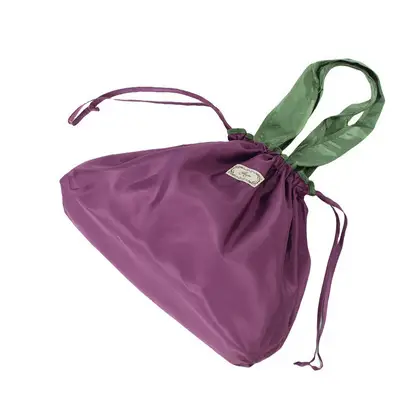 Large Drawstring Tote Bag Turquoise Orange Eco-Friendly — feature 19