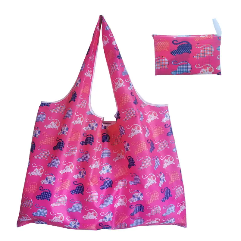 Large Drawstring Tote Bag Turquoise Orange Eco-Friendly
