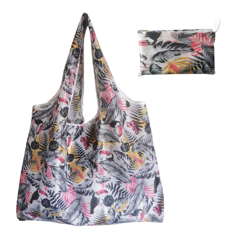 Large Drawstring Tote Bag Turquoise Orange Eco-Friendly