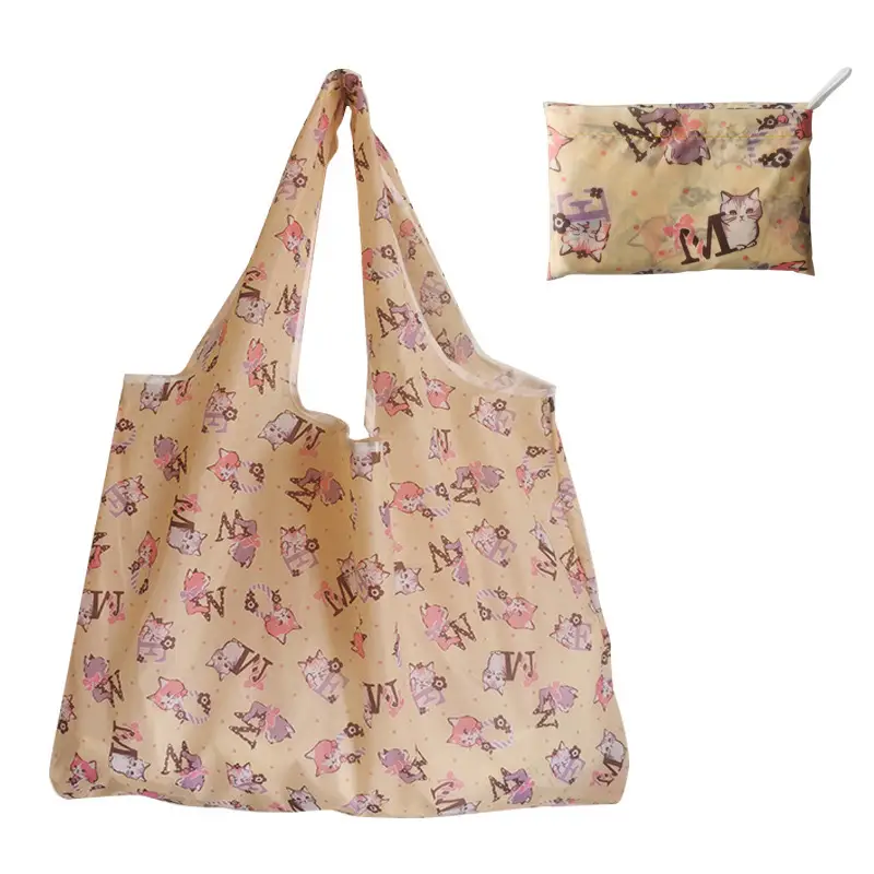 Large Drawstring Tote Bag Turquoise Orange Eco-Friendly