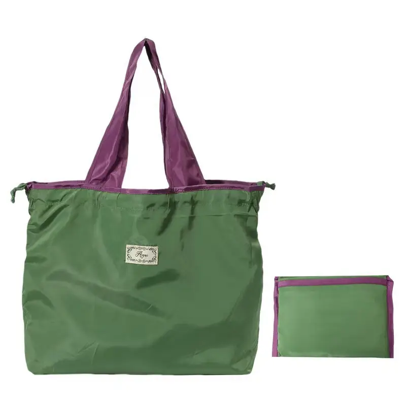 Large Drawstring Tote Bag Turquoise Orange Eco-Friendly