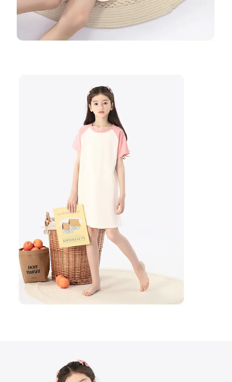 Girls' Pajamas Summer Style Kidsren's Nightgown 2026 New Summer Thin Princess Style Pure Cotton Home Clothes Class a Summer Wear — feature 15