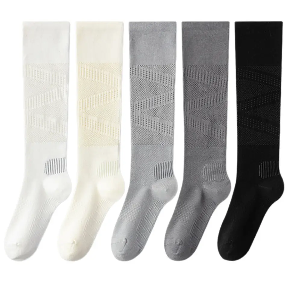 Professional Sports Compression Calf Socks for Women, Summer Thin Style, Tennis Socks, Badminton, Fitness, Running, Jump Rope, Yoga Long Socks