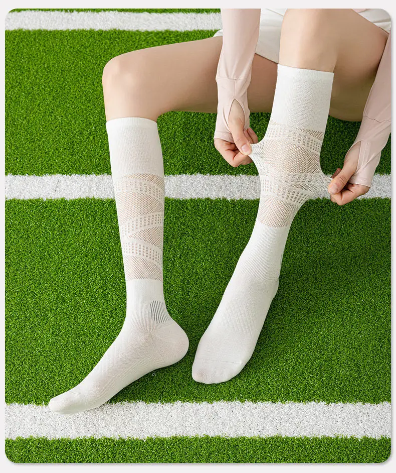 Professional Sports Compression Calf Socks for Women, Summer Thin Style, Tennis Socks, Badminton, Fitness, Running, Jump Rope, Yoga Long Socks — feature 15