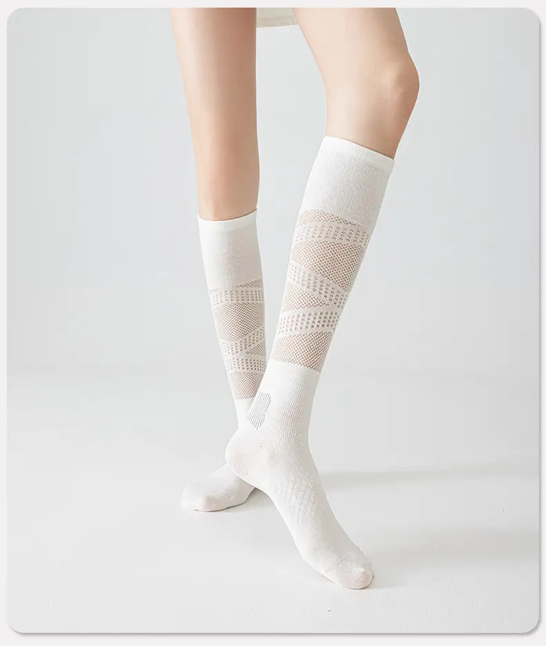 Professional Sports Compression Calf Socks for Women, Summer Thin Style, Tennis Socks, Badminton, Fitness, Running, Jump Rope, Yoga Long Socks — feature 16