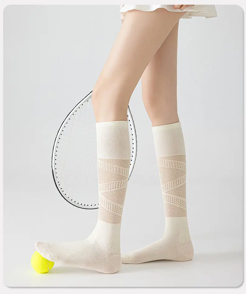 Professional Sports Compression Calf Socks for Women, Summer Thin Style, Tennis Socks, Badminton, Fitness, Running, Jump Rope, Yoga Long Socks — feature 17