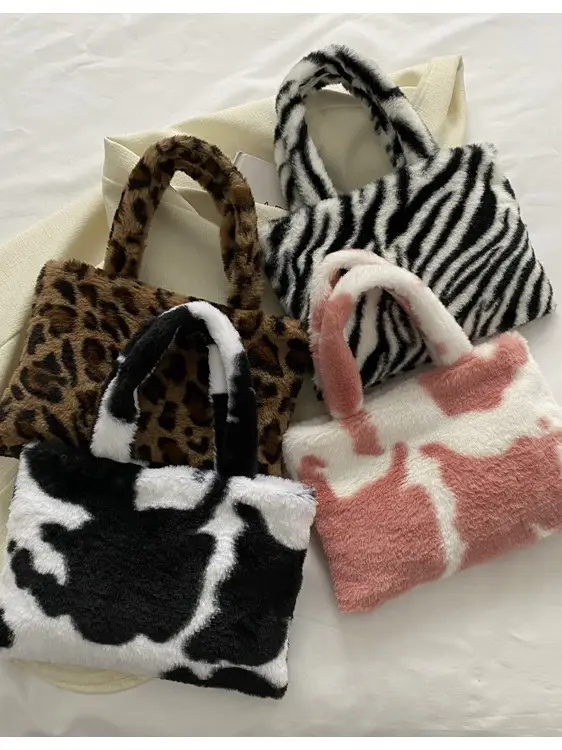 Cross-Border Bags Fashion Furry Handbags 2026 Foreign Trade Versatile Stylish Plush Women's Bags Trendy Cute Ladies' Bags - Image 9
