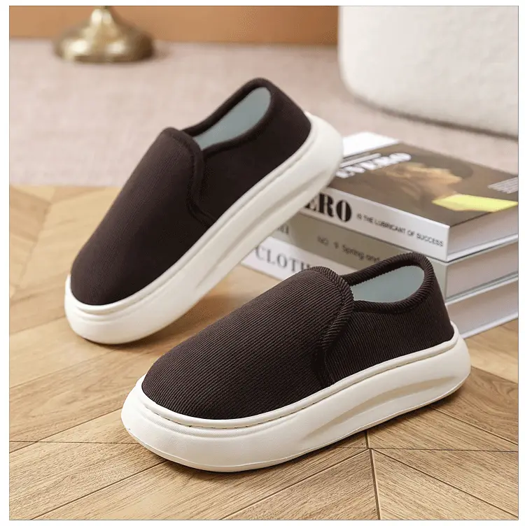 Casual Style Thick-Soled Cloth Shoes for Men and Women, Breathable Slip-On Black Lazy Shoes, Comfortable, Non-Slip, Sweat-Absorbent, Hemp-Soled, Spring and Autumn Style — feature 10