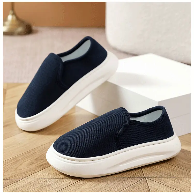 Casual Style Thick-Soled Cloth Shoes for Men and Women, Breathable Slip-On Black Lazy Shoes, Comfortable, Non-Slip, Sweat-Absorbent, Hemp-Soled, Spring and Autumn Style — feature 15