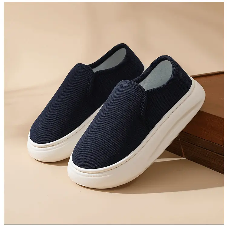 Casual Style Thick-Soled Cloth Shoes for Men and Women, Breathable Slip-On Black Lazy Shoes, Comfortable, Non-Slip, Sweat-Absorbent, Hemp-Soled, Spring and Autumn Style — feature 16