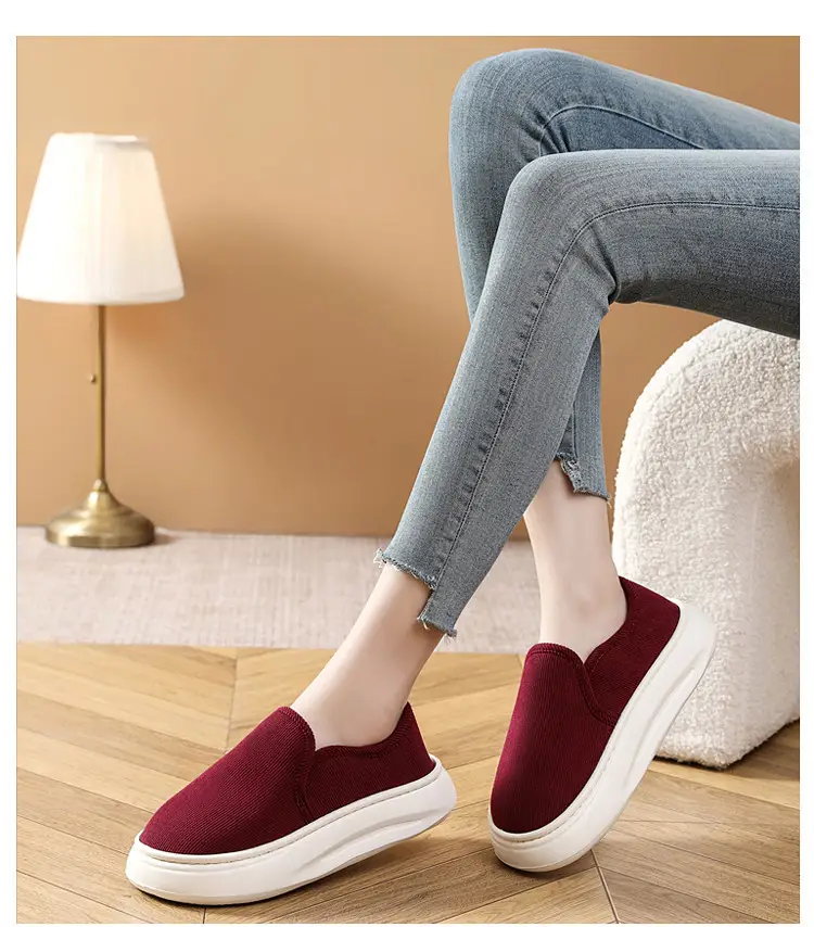 Casual Style Thick-Soled Cloth Shoes for Men and Women, Breathable Slip-On Black Lazy Shoes, Comfortable, Non-Slip, Sweat-Absorbent, Hemp-Soled, Spring and Autumn Style — feature 27