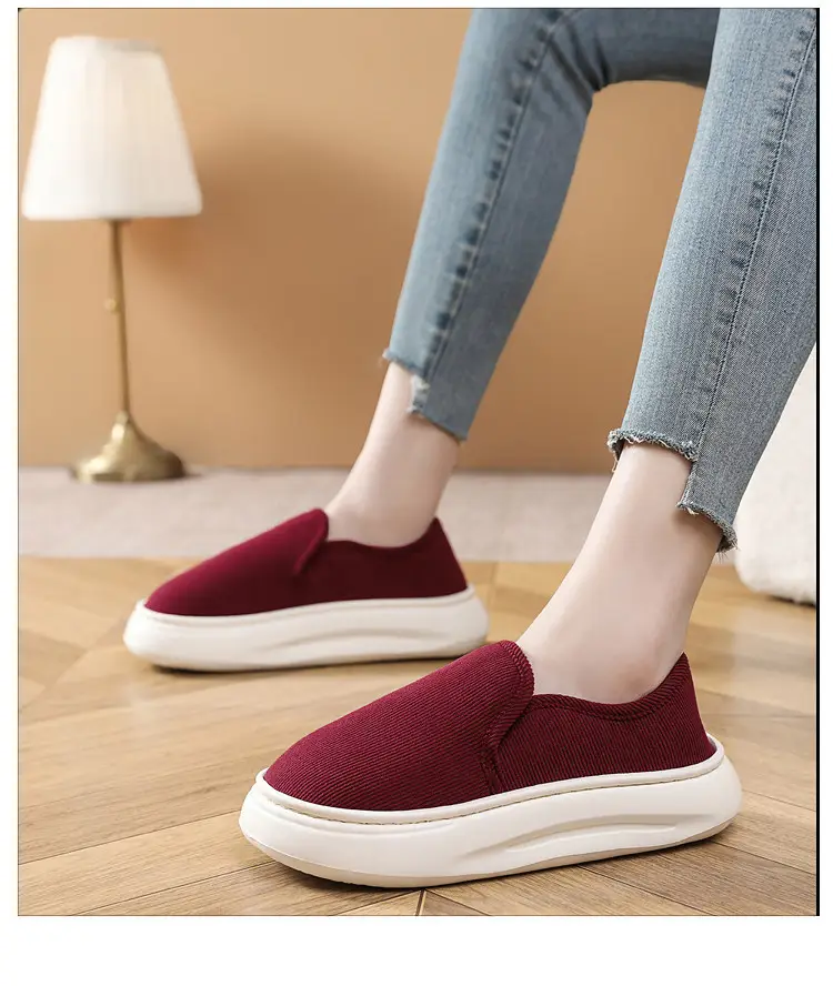 Casual Style Thick-Soled Cloth Shoes for Men and Women, Breathable Slip-On Black Lazy Shoes, Comfortable, Non-Slip, Sweat-Absorbent, Hemp-Soled, Spring and Autumn Style — feature 28