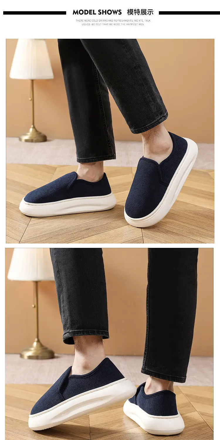 Casual Style Thick-Soled Cloth Shoes for Men and Women, Breathable Slip-On Black Lazy Shoes, Comfortable, Non-Slip, Sweat-Absorbent, Hemp-Soled, Spring and Autumn Style — feature 36