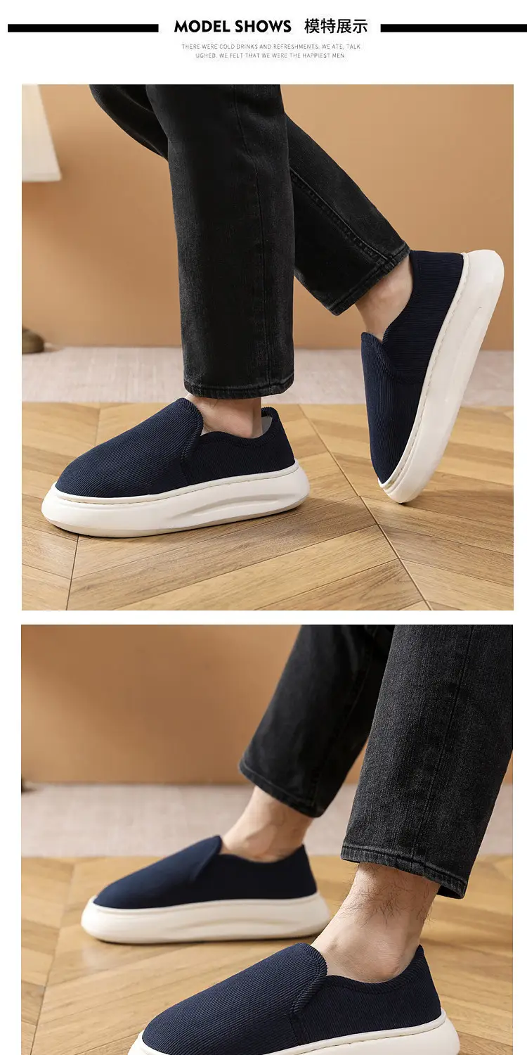 Casual Style Thick-Soled Cloth Shoes for Men and Women, Breathable Slip-On Black Lazy Shoes, Comfortable, Non-Slip, Sweat-Absorbent, Hemp-Soled, Spring and Autumn Style — feature 41