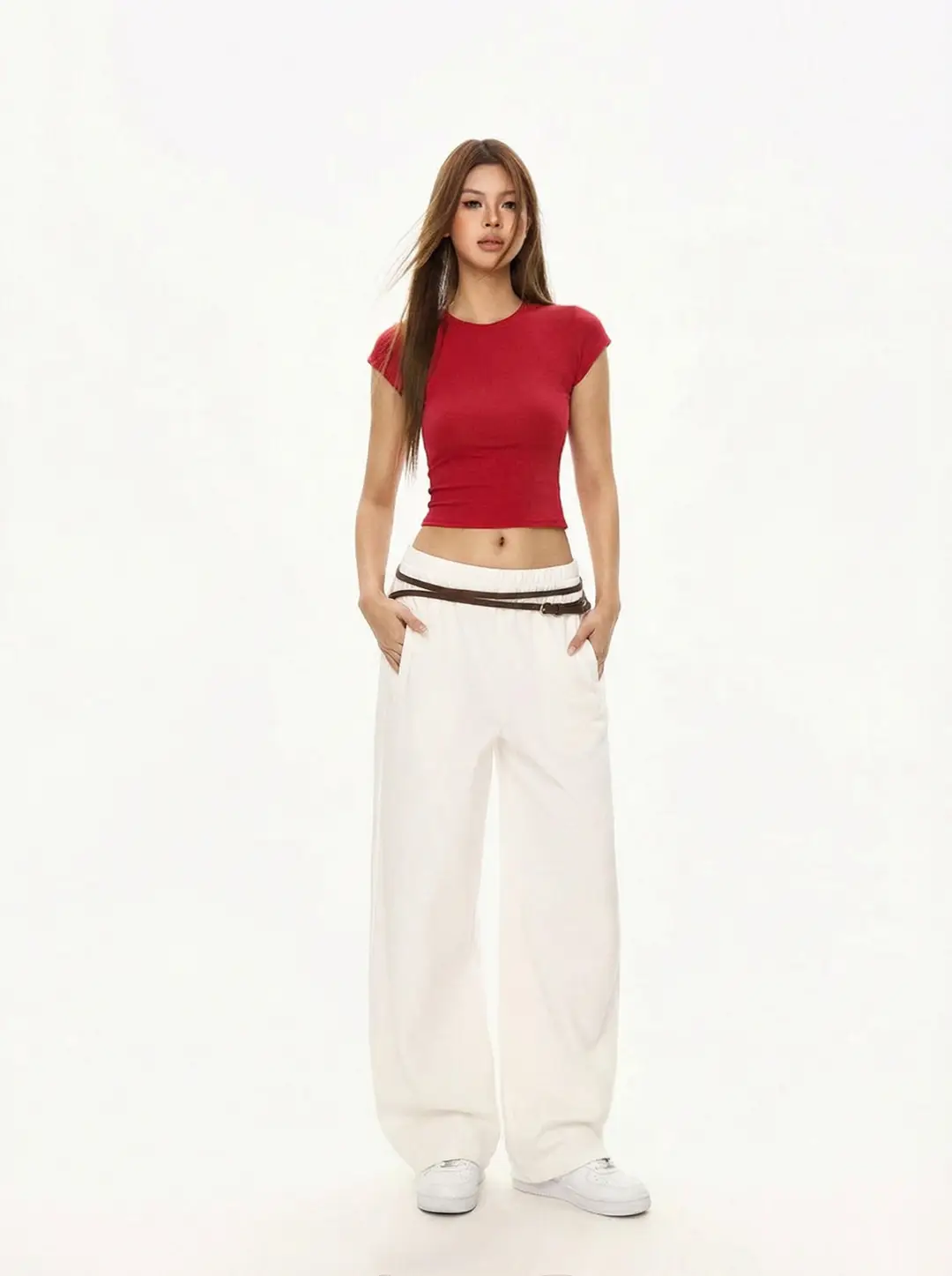 Hot Girl Slim-Fit Crop Top Short-Sleeve T-Shirt for Women, Summer American Style, Regular Shoulder, Round Neck, Short Top — feature 10