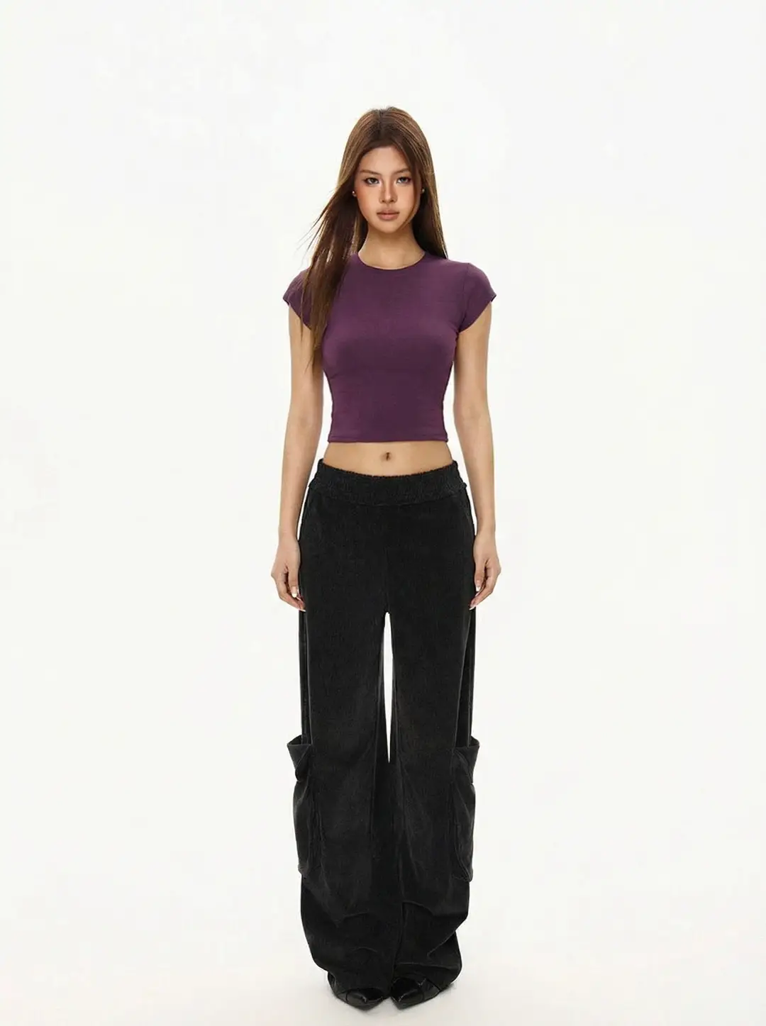 Hot Girl Slim-Fit Crop Top Short-Sleeve T-Shirt for Women, Summer American Style, Regular Shoulder, Round Neck, Short Top — feature 12