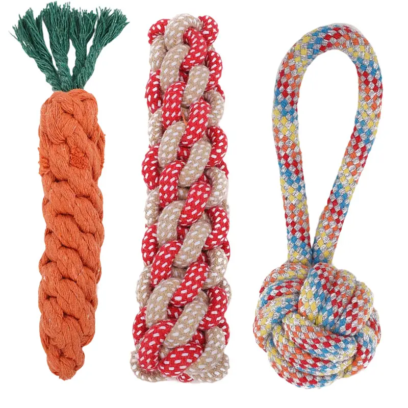 Dog Toys Wholesale, Rope Knot Chew Toys, Durable Teeth Cleaning Toys, Boredom Relief Toys for Large Dogs, Teddy Dogs, Puppy Toys, Pet Supplies