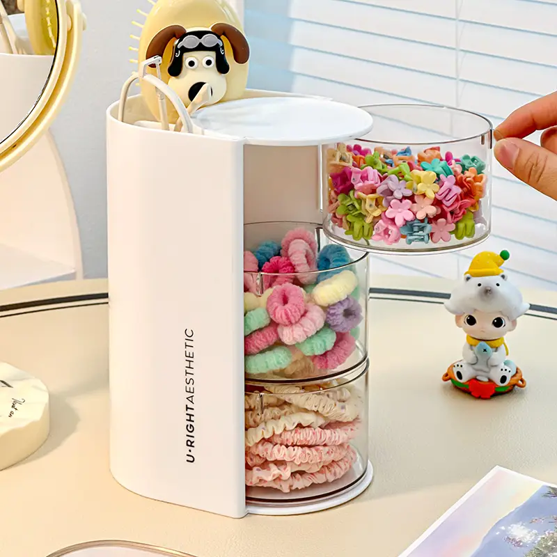 Children's Hair Accessories Storage Box Dopamine Baby Hair Clips Hairbands Elastic Bands Organizer Cute Desktop Jewelry Box for Little Girls