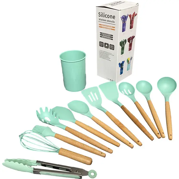 Silicone Spatula and Soup Spoon 12-Piece Set, Non-Stick Silicone Spatula, High Temperature Resistant Silicone Kitchen Utensil Set, Wholesale in Stock