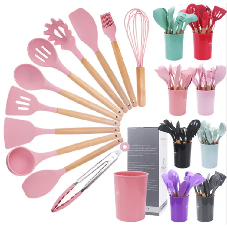 Silicone Spatula and Soup Spoon 12-Piece Set, Non-Stick Silicone Spatula, High Temperature Resistant Silicone Kitchen Utensil Set, Wholesale in Stock — feature 1