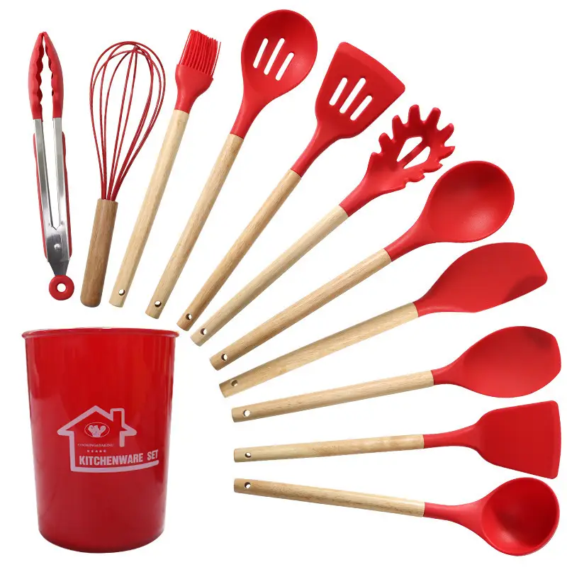 Silicone Spatula and Soup Spoon 12-Piece Set, Non-Stick Silicone Spatula, High Temperature Resistant Silicone Kitchen Utensil Set, Wholesale in Stock — feature 2