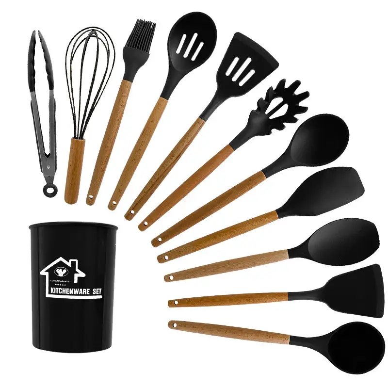 Silicone Spatula and Soup Spoon 12-Piece Set, Non-Stick Silicone Spatula, High Temperature Resistant Silicone Kitchen Utensil Set, Wholesale in Stock — feature 3